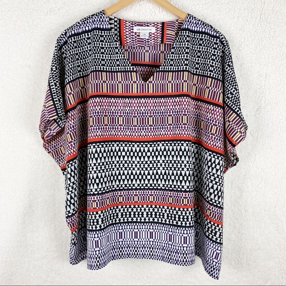 Liz Clairborne Boxy short-sleeve Top Size L/XL